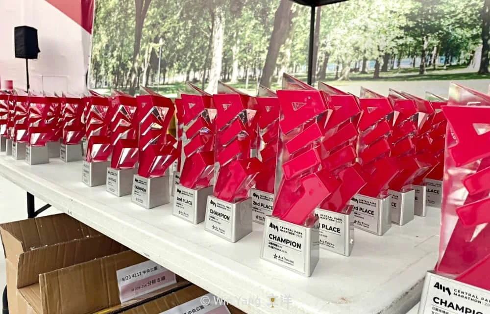 台中號稱超豪華補給「4117中央公園馬拉松」,連獎牌都鑲「施華洛世奇水晶鑽」! - 2026 文洋獎盃 中央公園馬拉松客製化獎盃