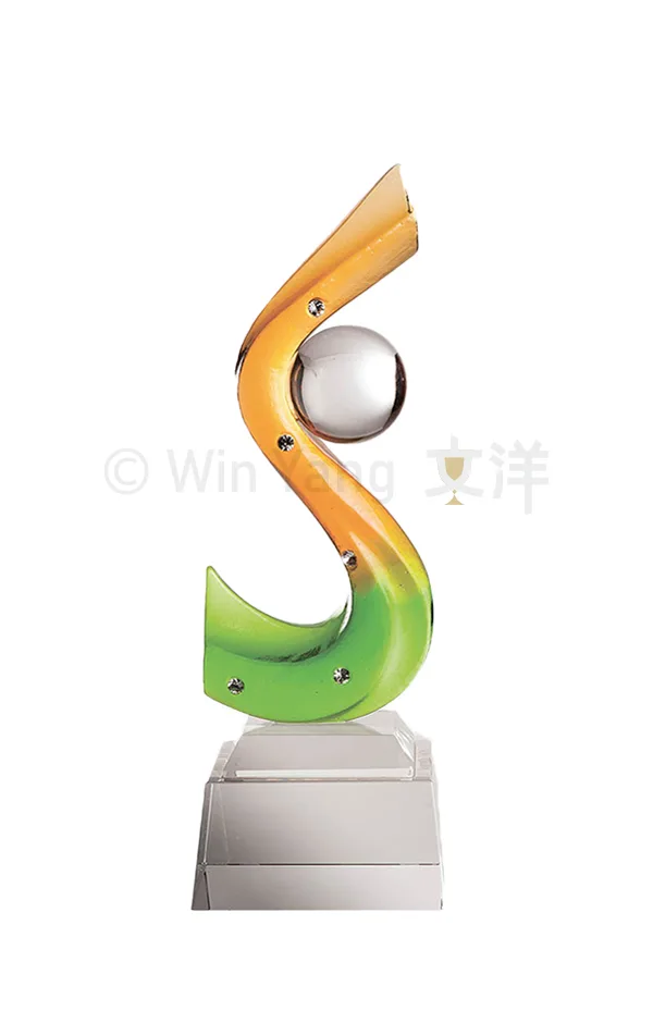 S造型脫臘琉璃水晶球水晶琉璃獎座 - 2026 文洋獎盃 S造型脫臘琉璃水晶球水晶琉璃獎座:圖片 2