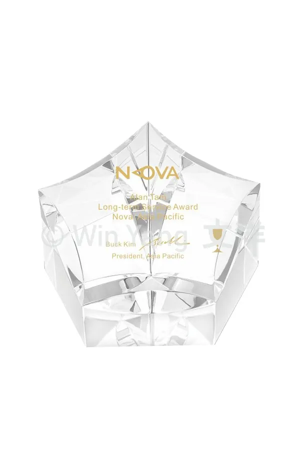 星星造型水晶文鎮 - 2026 文洋獎盃 星星造型水晶文鎮